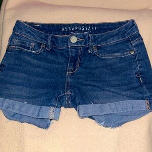 Flex Effects High-Rise Denim Midi Shorts
